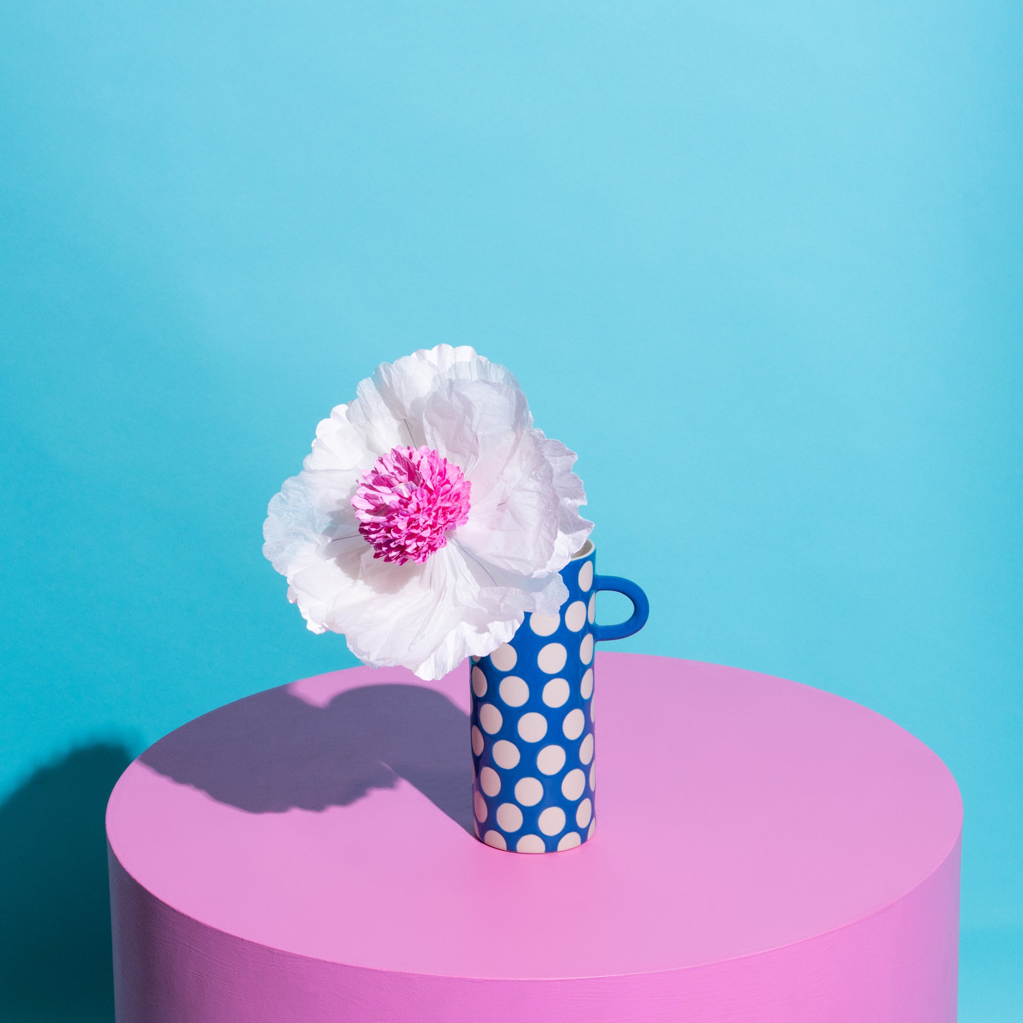 Helenium Paper Flower White/ Pink-Paper Flowers-Little Fish Co.