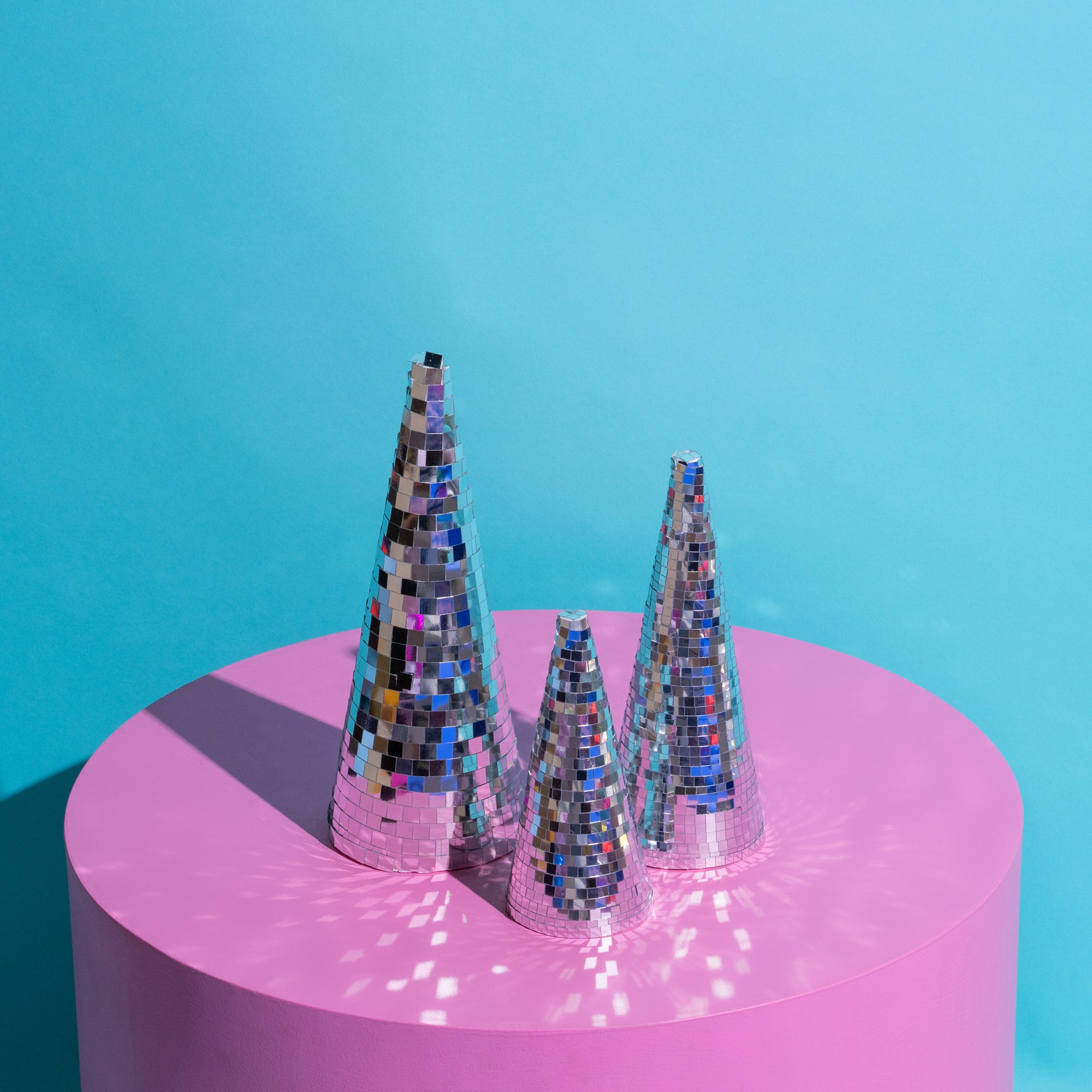 "Twinkle Tree" Family Set of 3 disco ball trees - Silver-Top 30 Christmas-Little Fish Co.