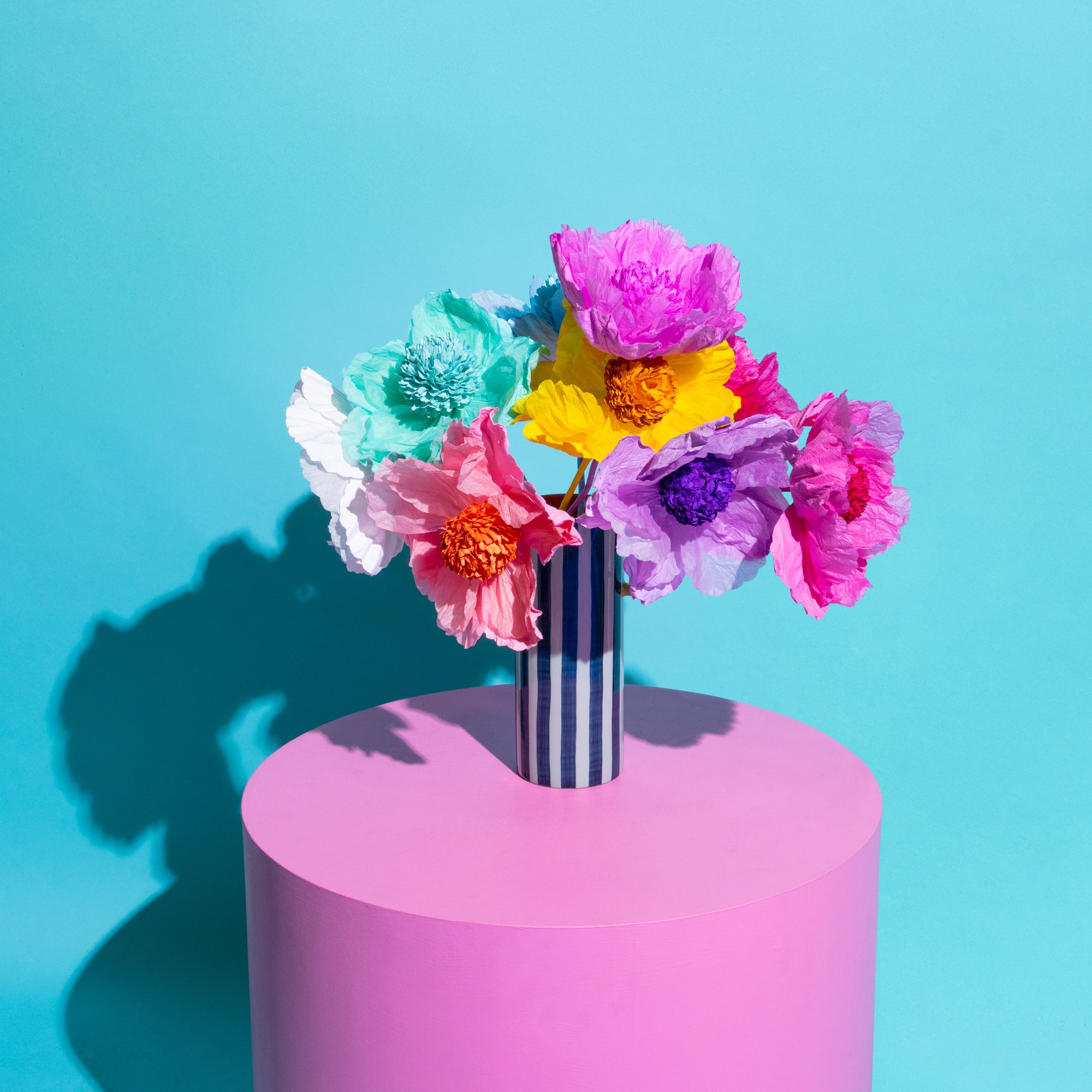 Helenium Paper Flower White/ Pink-Paper Flowers-Little Fish Co.