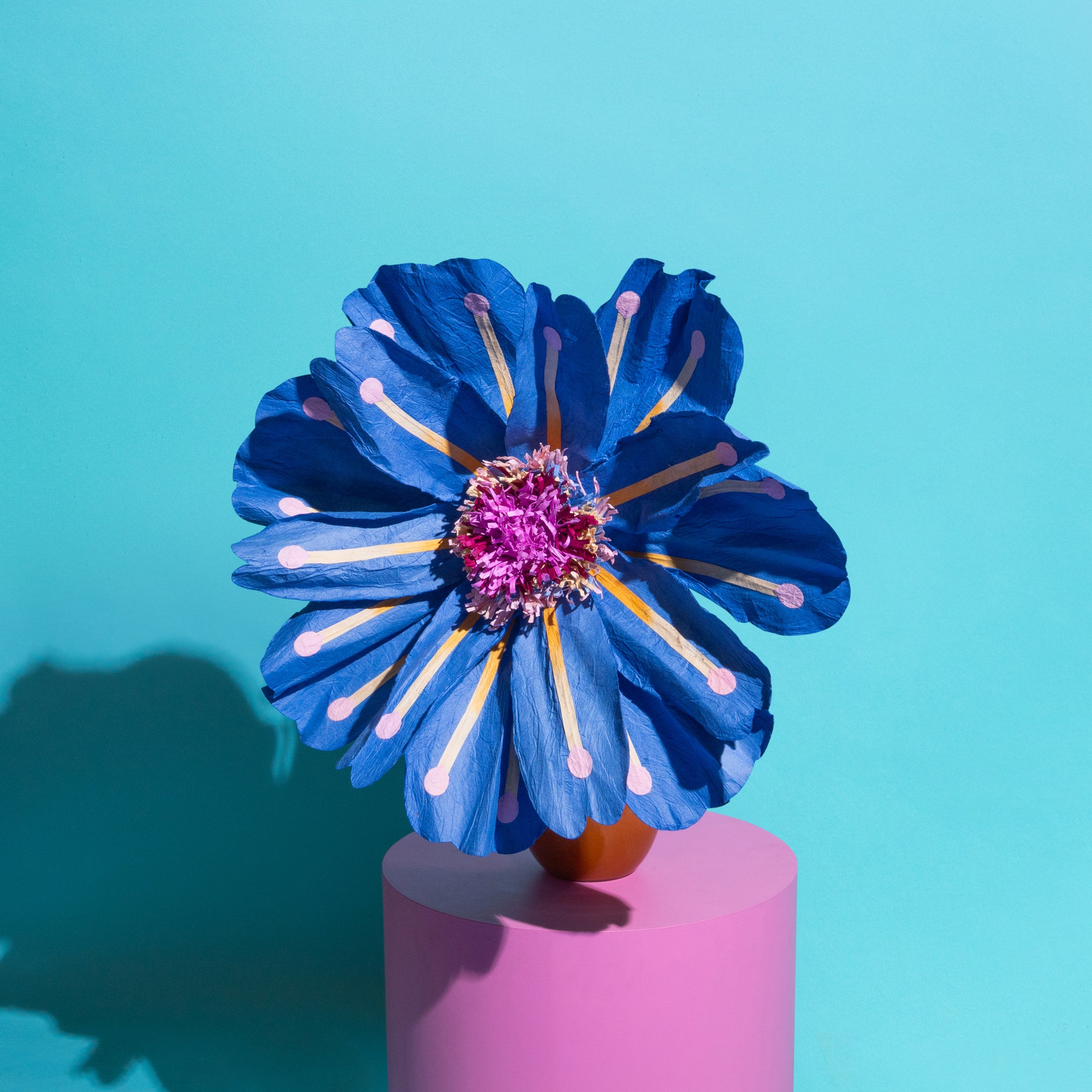 Coral Flower Blue-Paper Flowers-Little Fish Co.