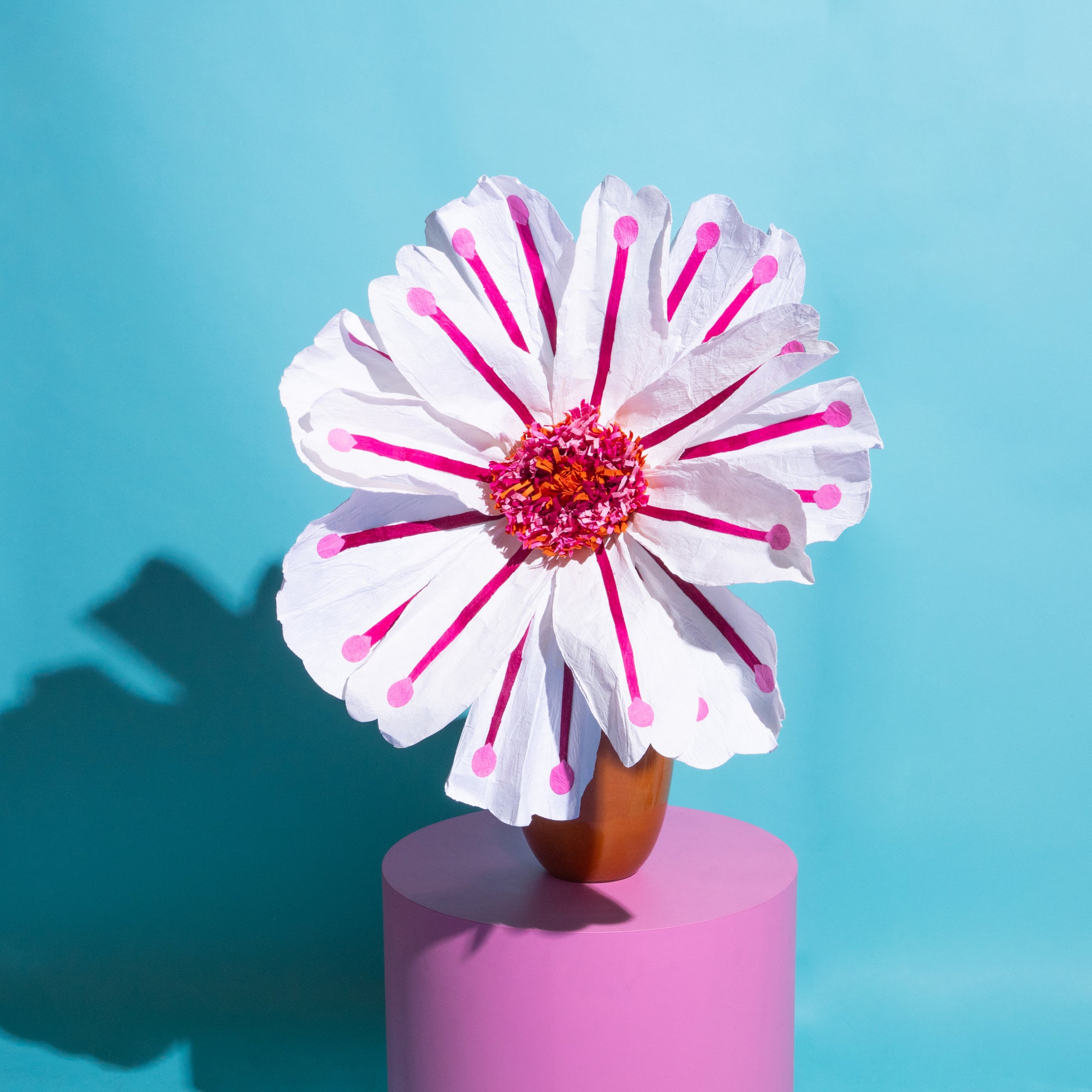 Coral Flower White-Paper Flowers-Little Fish Co.