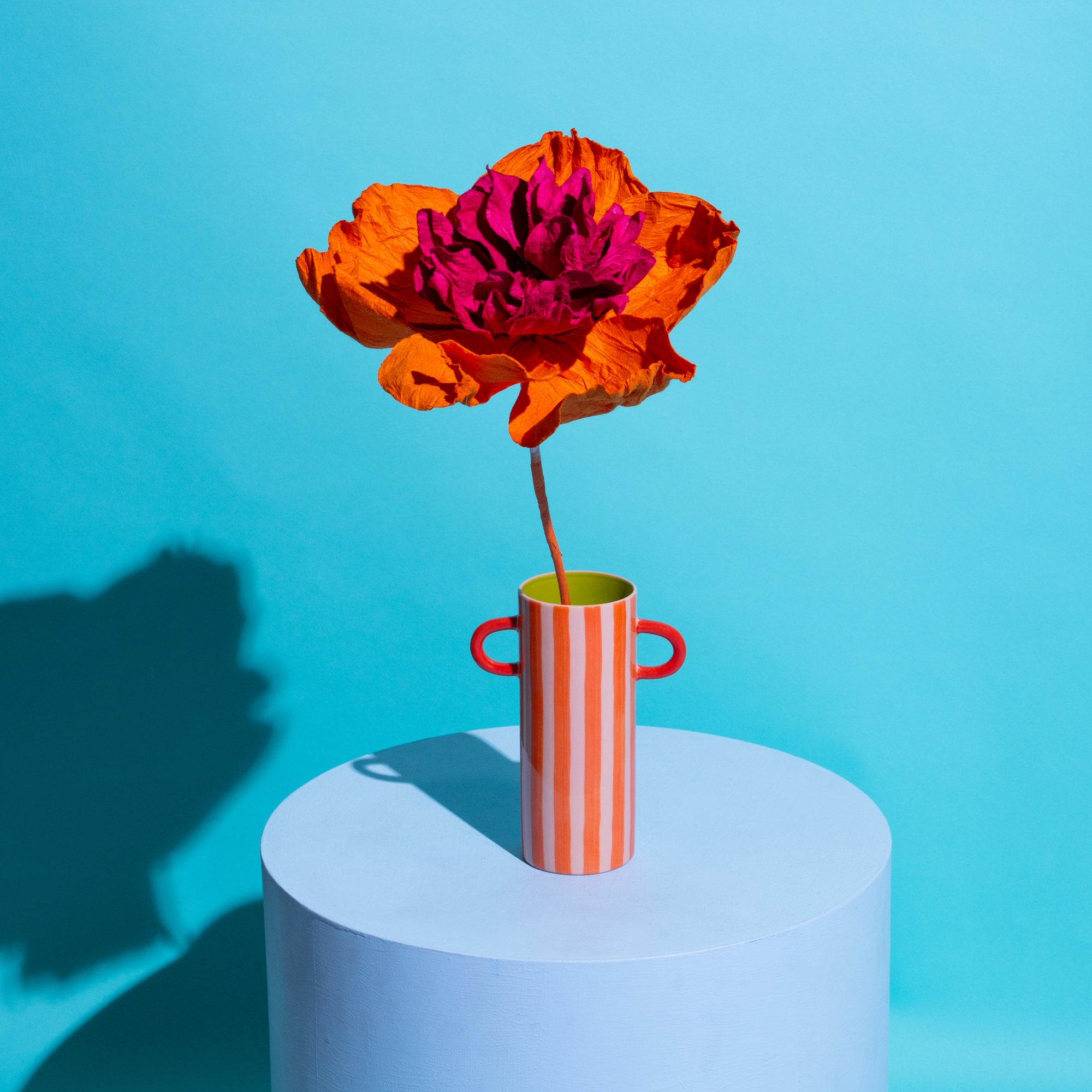 Camilia Paper Flower Orange-Paper Flowers-Little Fish Co.