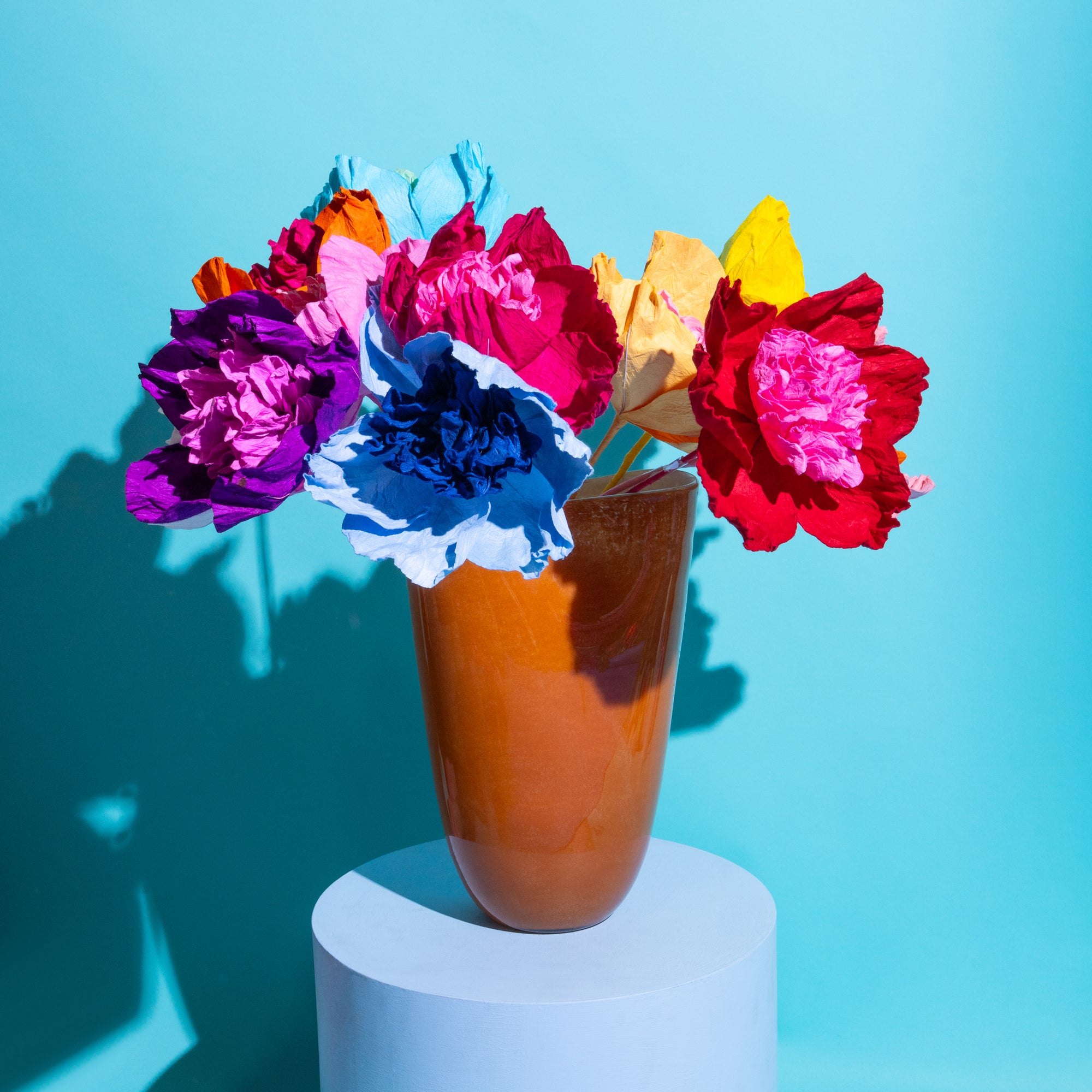 Camilia Paper Flower Blue-Paper Flowers-Little Fish Co.