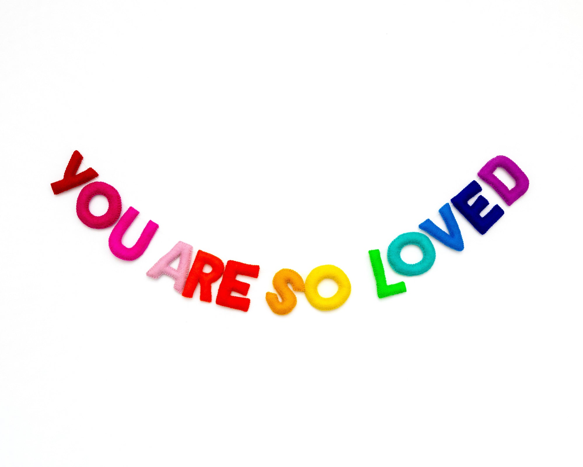 You are so loved Felt garland - Rainbow-Fun-Little Fish Co.