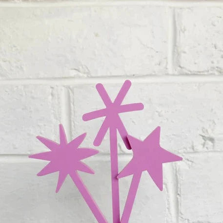 Star Cake toppers ( set of 3) Lilac-Little Fish Co.