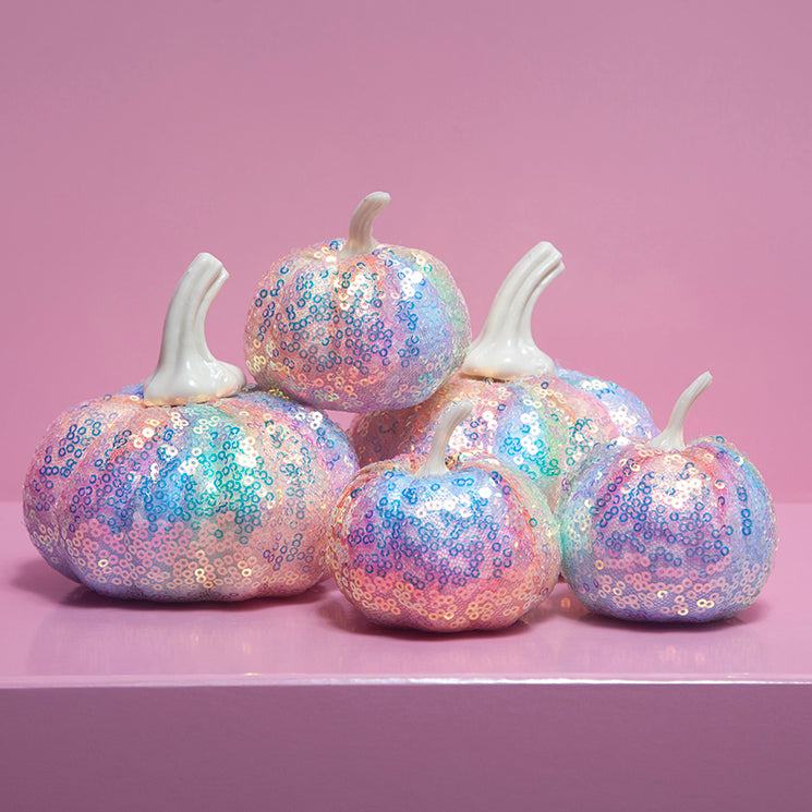 Sequin Pastel Pumpkins set of 5-Fun-Little Fish Co.