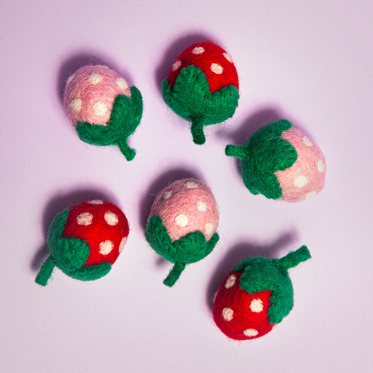 Strawberry magnet set of 3 - Red-New Arrivals-Little Fish Co.