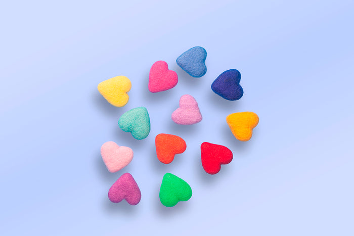 Set of Heart Magnets ( 10 pieces rainbow colors)-New arrivals-Little Fish Co.