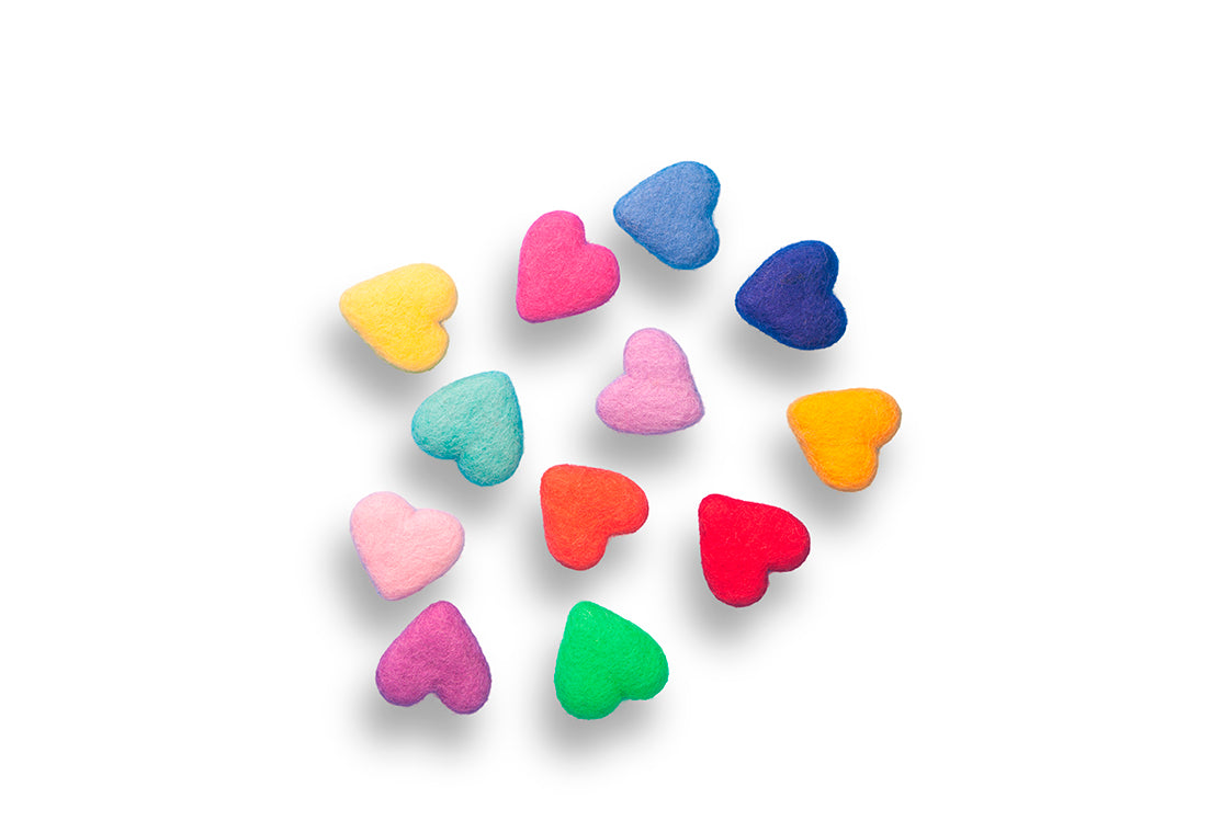 Set of Heart Magnets ( 10 pieces rainbow colors)-New arrivals-Little Fish Co.