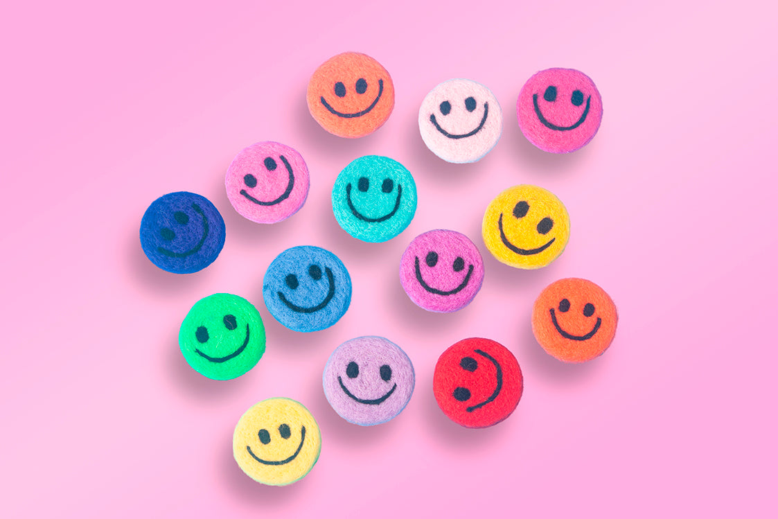 Felt smiley face magnet ( 5 pieces)-New arrivals-Little Fish Co.