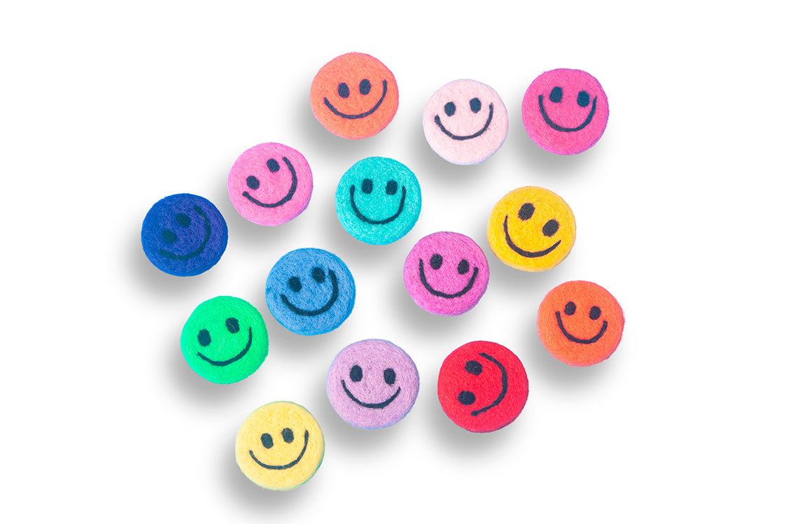 Felt smiley face magnet ( 5 pieces)-New arrivals-Little Fish Co.