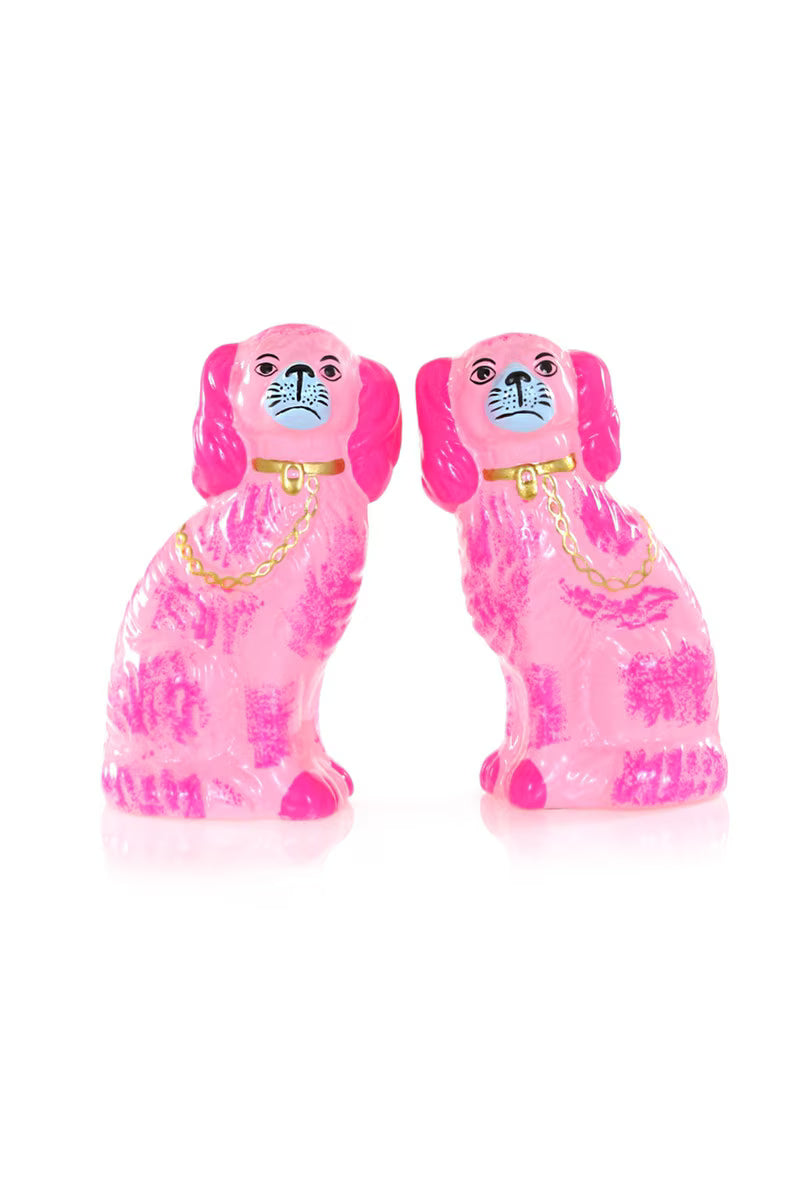 STAFFORDSHIRE DOGS SMALL - Neon Pink