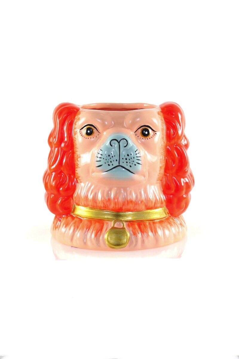 STAFFORDSHIRE DOG VASE - Orange