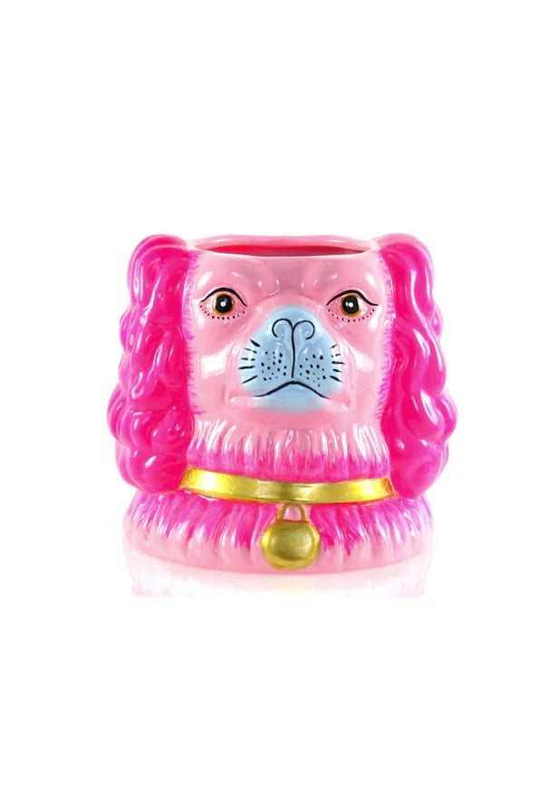 STAFFORDSHIRE DOG VASE - Pink
