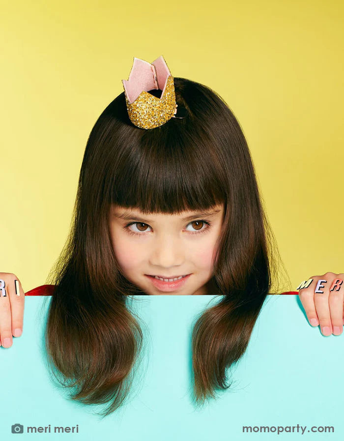 Mini Gold Glitter Hair clip - single-Fun-Little Fish Co.