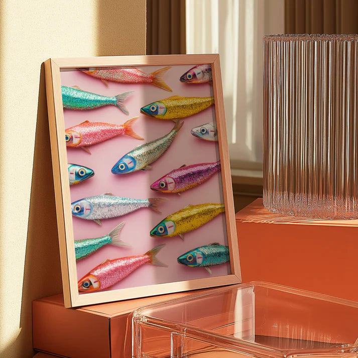 Swimming sardines print-Top 30 Art-Little Fish Co.