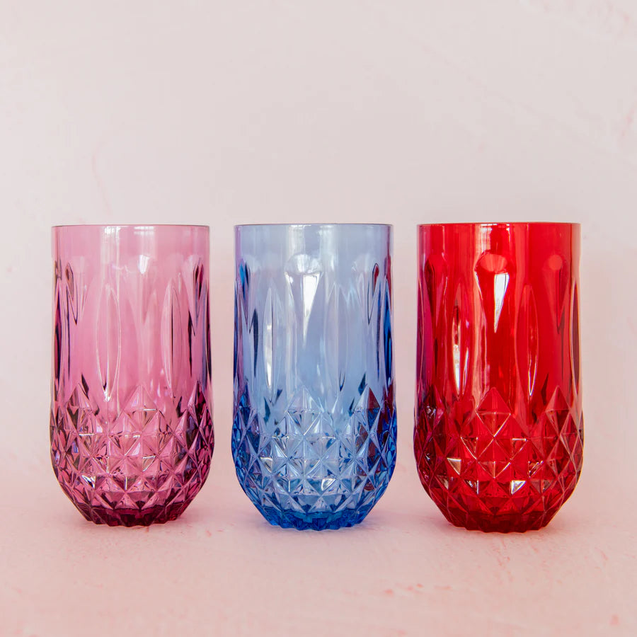 Tall Tumbler Set 6 - Ruby Red-Little Fish Co.