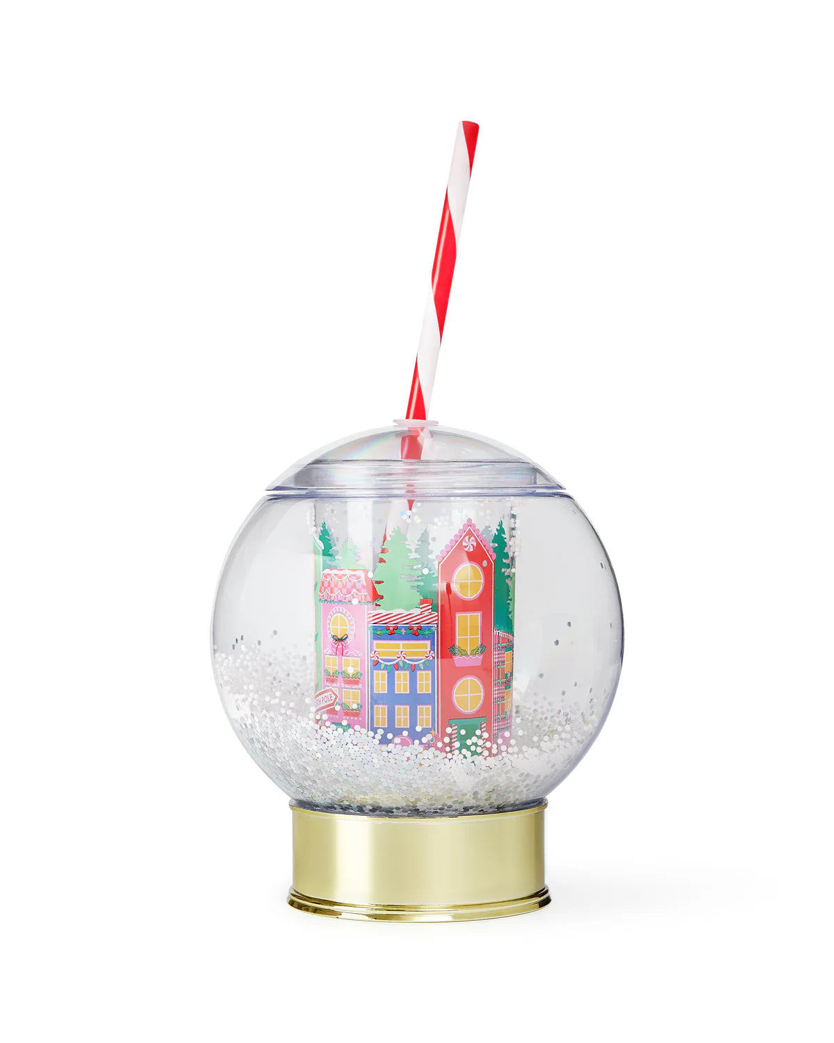 Holiday Village Snow Globe Novelty Sipper-Fun-Little Fish Co.