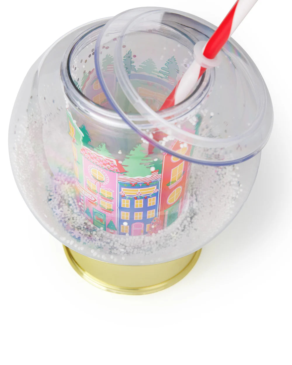 Holiday Village Snow Globe Novelty Sipper-Fun-Little Fish Co.