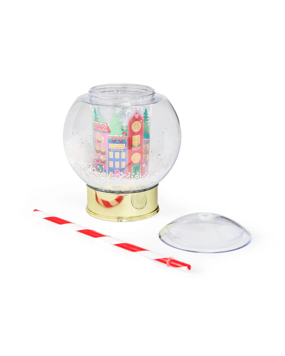 Holiday Village Snow Globe Novelty Sipper-Fun-Little Fish Co.