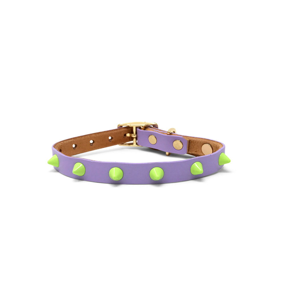 Smooth Spike Dog Collar - Lime Drops-Little Fish Co.