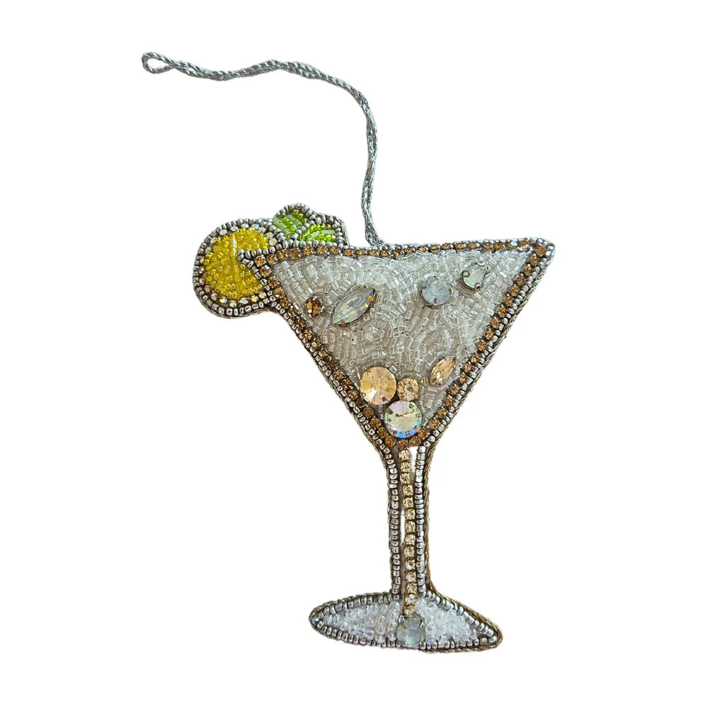 Beaded decoration - White Martini