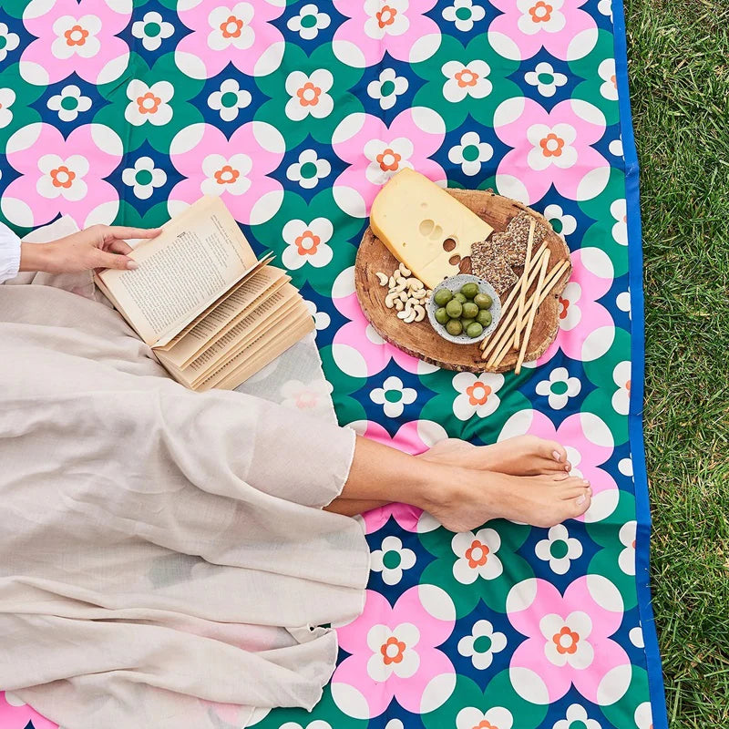 Block Floral picnic rug-Little Fish Co.