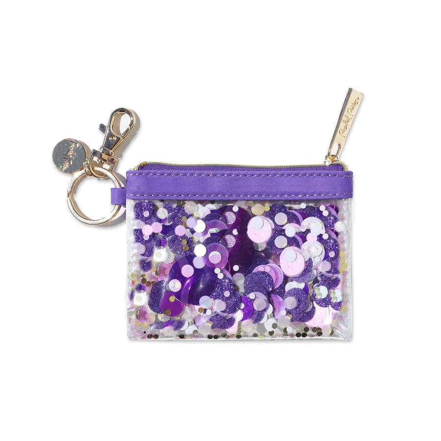 Purple Confetti mini wallet keychain-Little Fish Co.