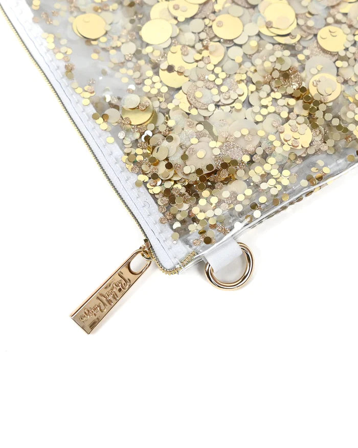 Gold Confetti everything pouch-Little Fish Co.