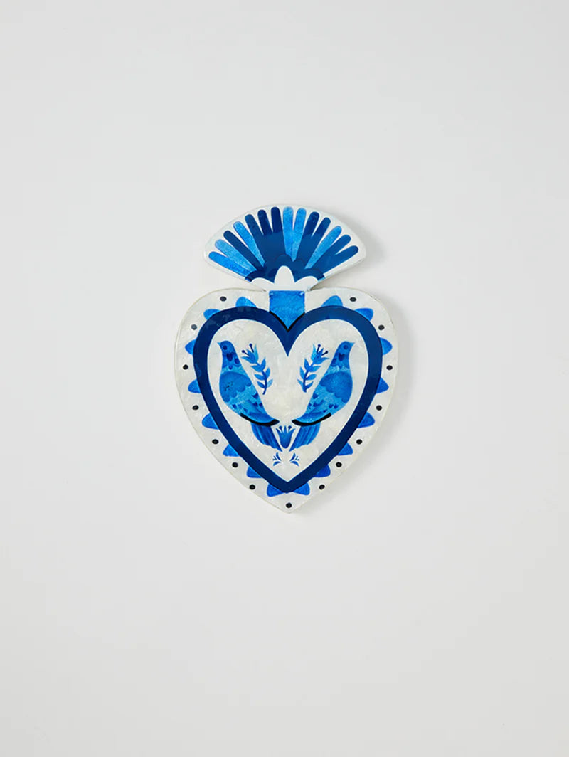 Pajaro Heart Blue-Decor-Little Fish Co.