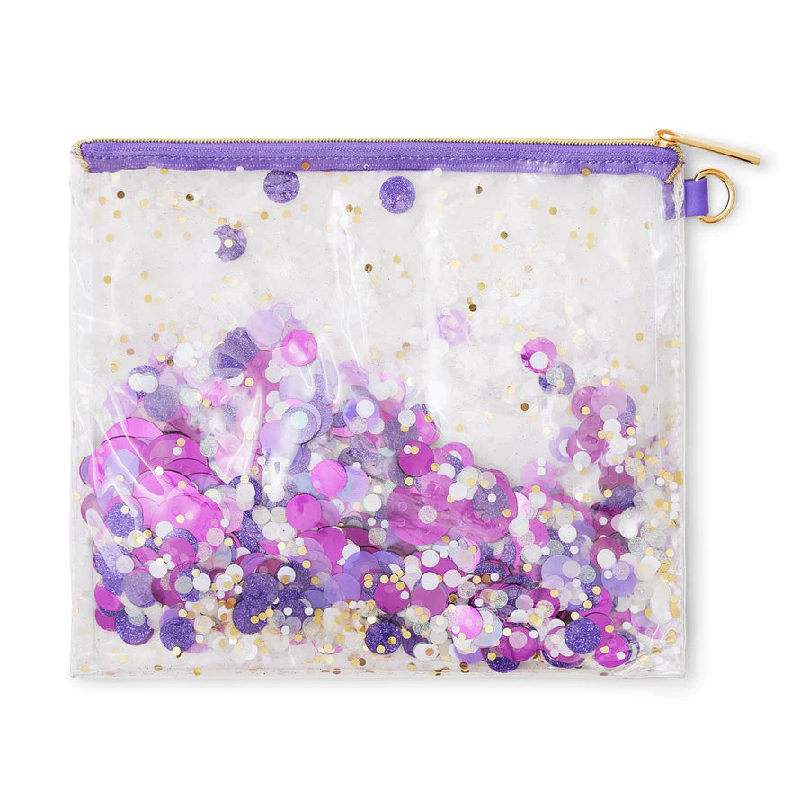 Purple Confetti everything pouch-Little Fish Co.