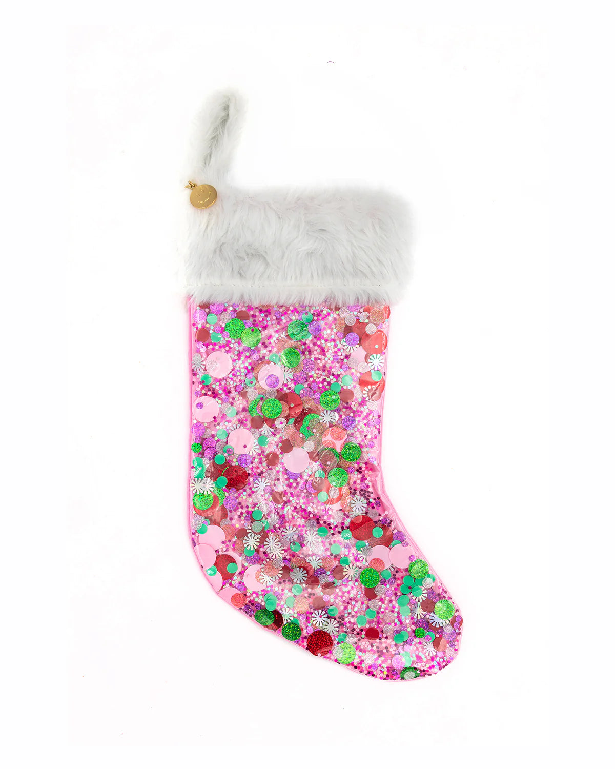 Holiday Spirit Pink confetti stocking-Top 30 Christmas-Little Fish Co.