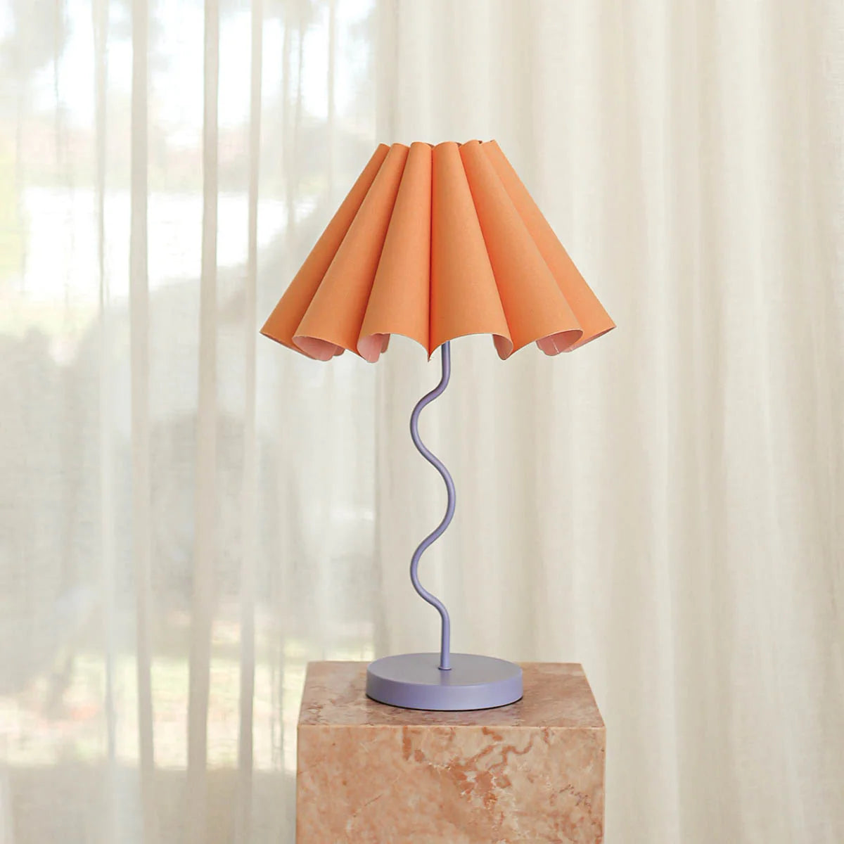 Cora Table Lamp - Tropical peach / Purple-Decor-Little Fish Co.