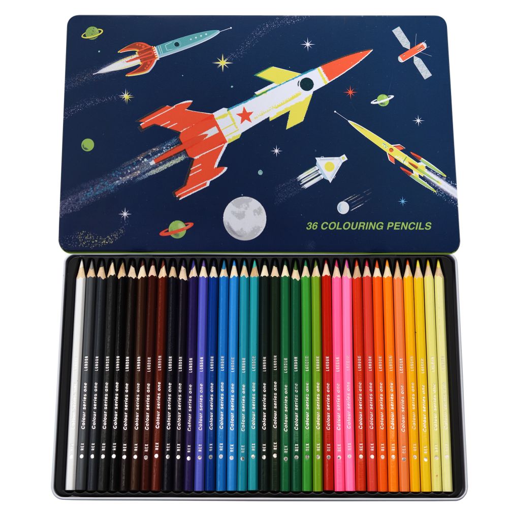 Space 36 colouring pencils-Little Fish Co.