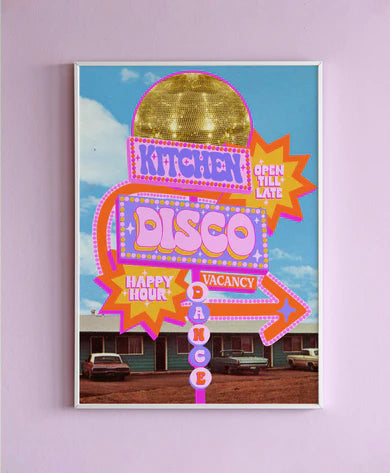 Retro kitchen disco wall print-Top 30 Art-Little Fish Co.