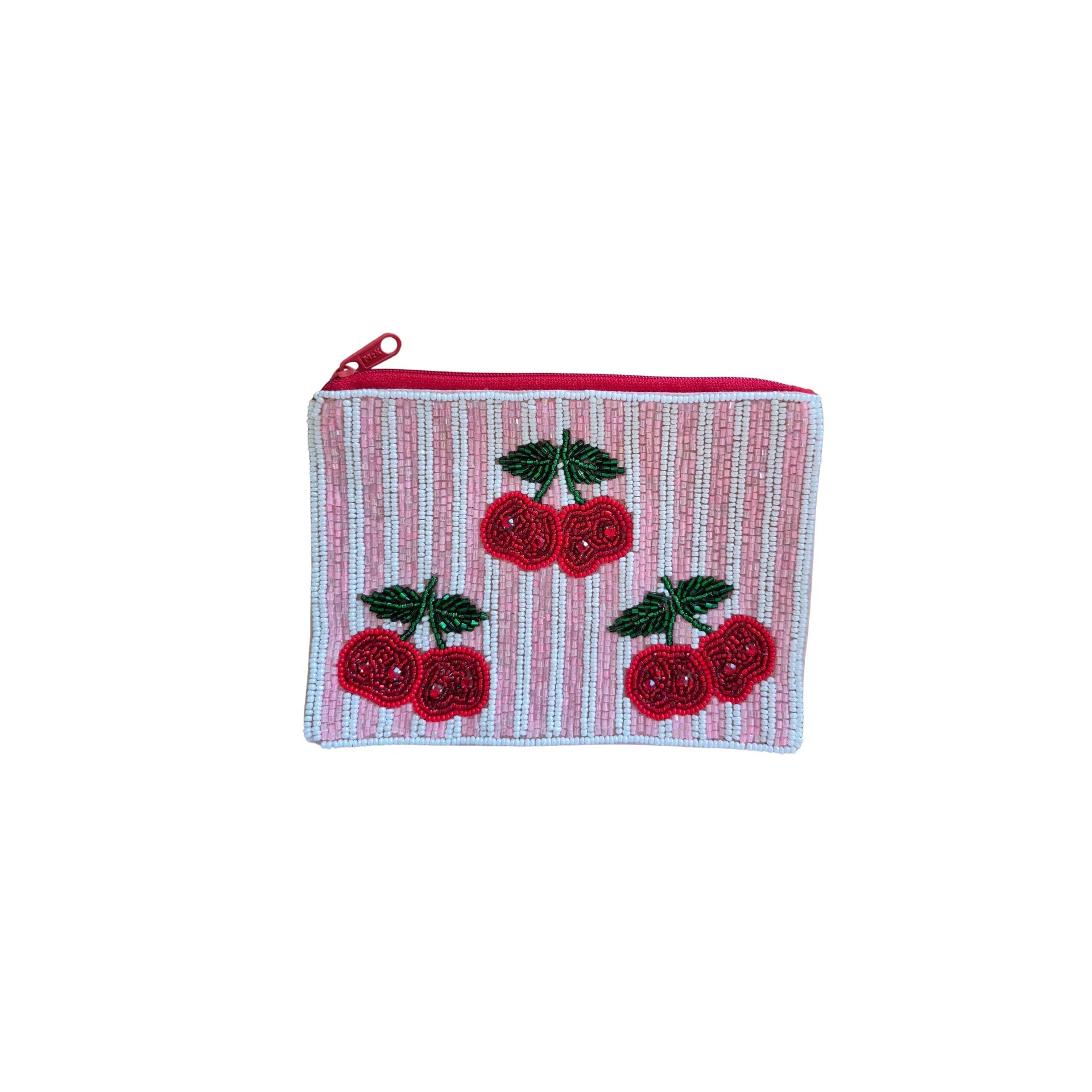 Beaded Pouch - Cherry pink-Fashion-Little Fish Co.