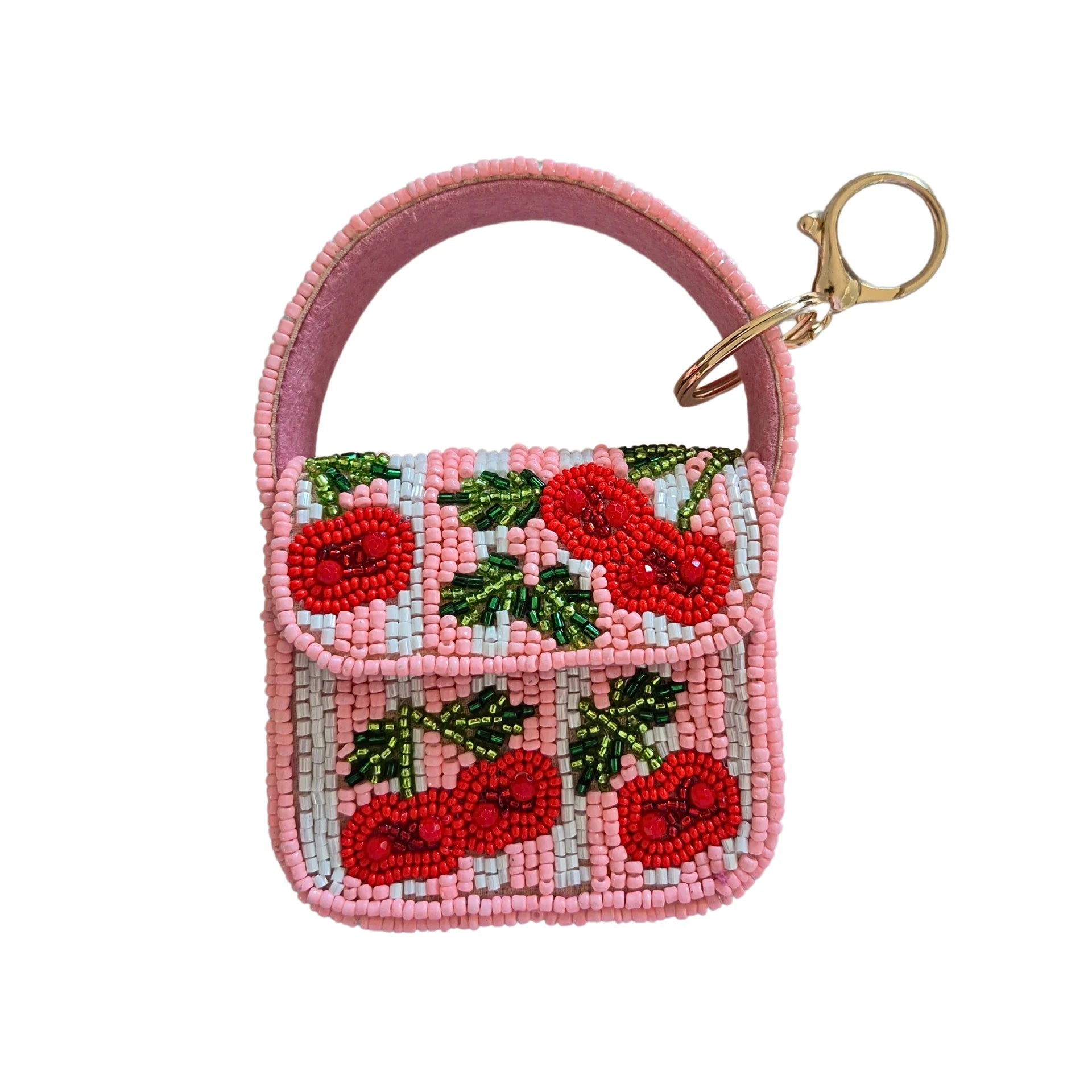 Mini Beaded handbag Keychain - Cherries-Fashion-Little Fish Co.