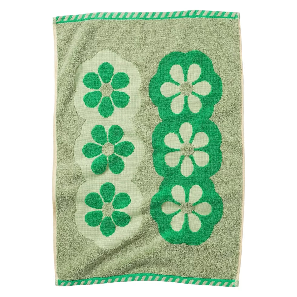 Winifred Floral Hand Towel Green-Fun-Little Fish Co.