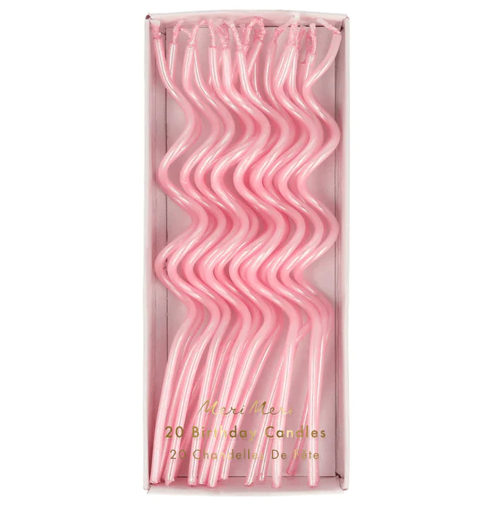 Pink Swirly Candles-Little Fish Co.
