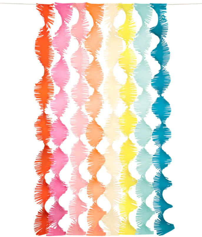 Rainbow twisty fringe backdrop garlands-Fun-Little Fish Co.