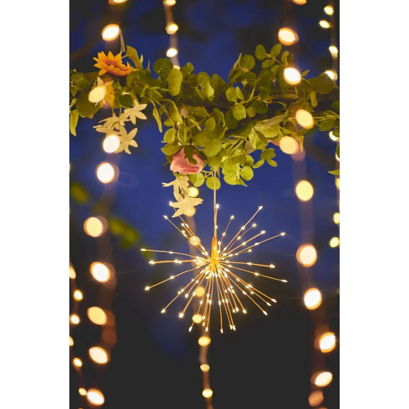 Hanging Starburst light silver - plug in-Top 30 Christmas-Little Fish Co.