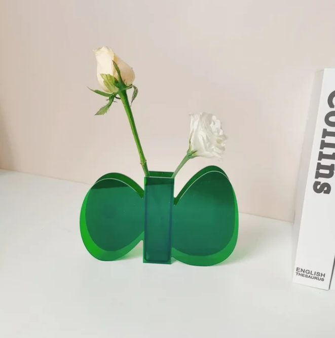 Butterfly Acrylic Vase in Green-Decor-Little Fish Co.
