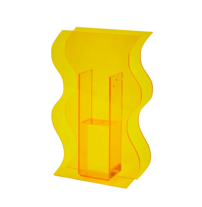 Wave Acrylic Vase in Yellow-Decor-Little Fish Co.