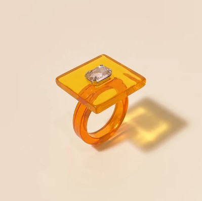 Geo Fashion Ring Orange / Orange-Little Fish Co.