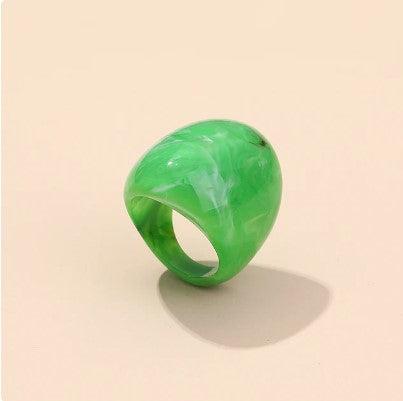 Chunky Oval Resin ring - Apple-Little Fish Co.