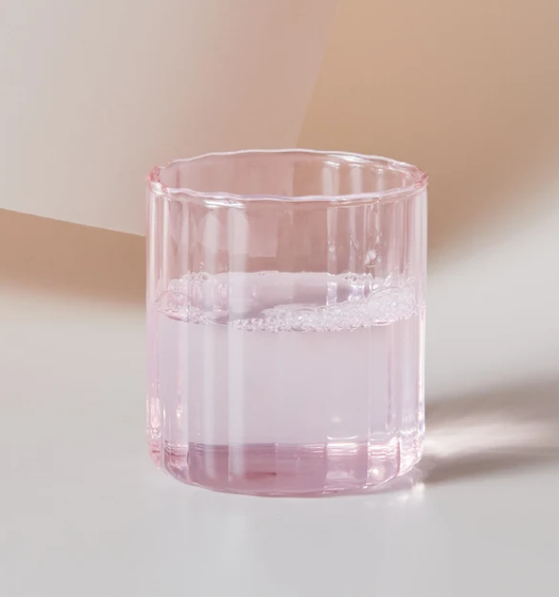 Ripple glass tumbler in Pink-Decor-Little Fish Co.