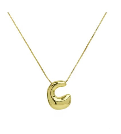 The Goldie - Bubble Initial necklace