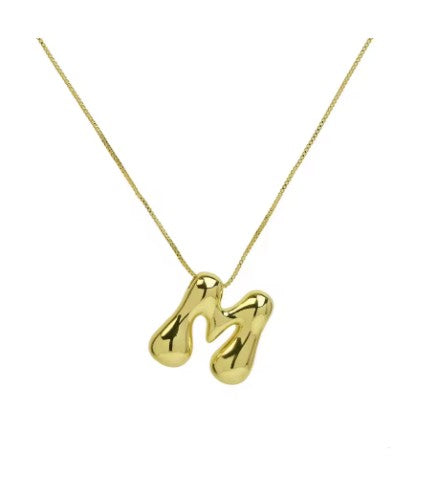 The Goldie - Bubble Initial necklace