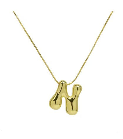 The Goldie - Bubble Initial necklace