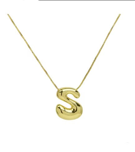 The Goldie - Bubble Initial necklace